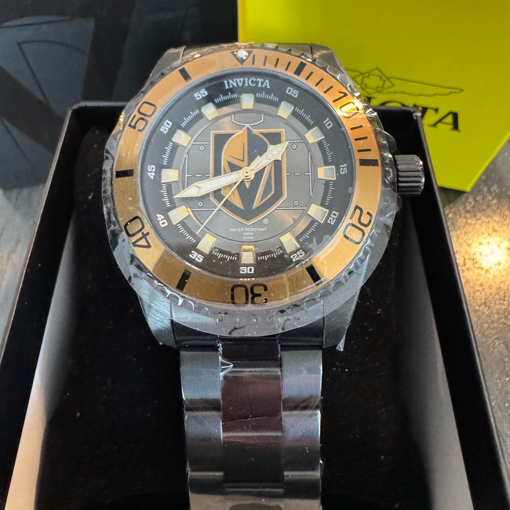 Invicta X NHL Vegas Knights Mens Hockey Watch 47mm Black/Rose Gold (42244)
